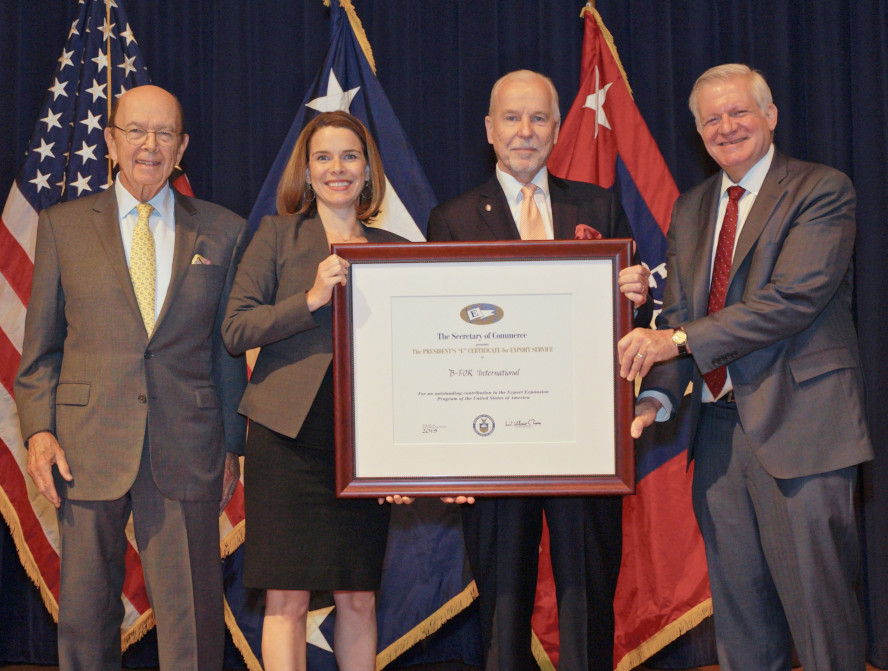 Wilbur Ross, U.S. Secretary of Commerce, Anna Shaw, B-FOR president & CEO, Bj�rn Bieneck, B-FOR International Founder & Chair, Gilbert B. Kaplan, Under Secretary of Commerce for International Trade