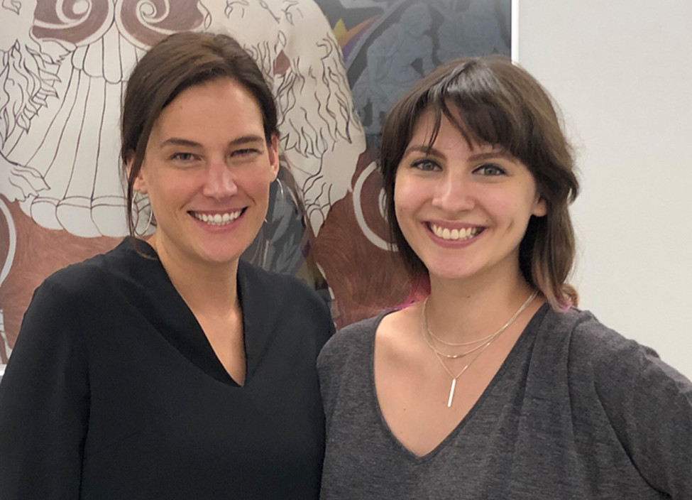 Christina Lyons, Chair, FIT; with student Laura Pressler